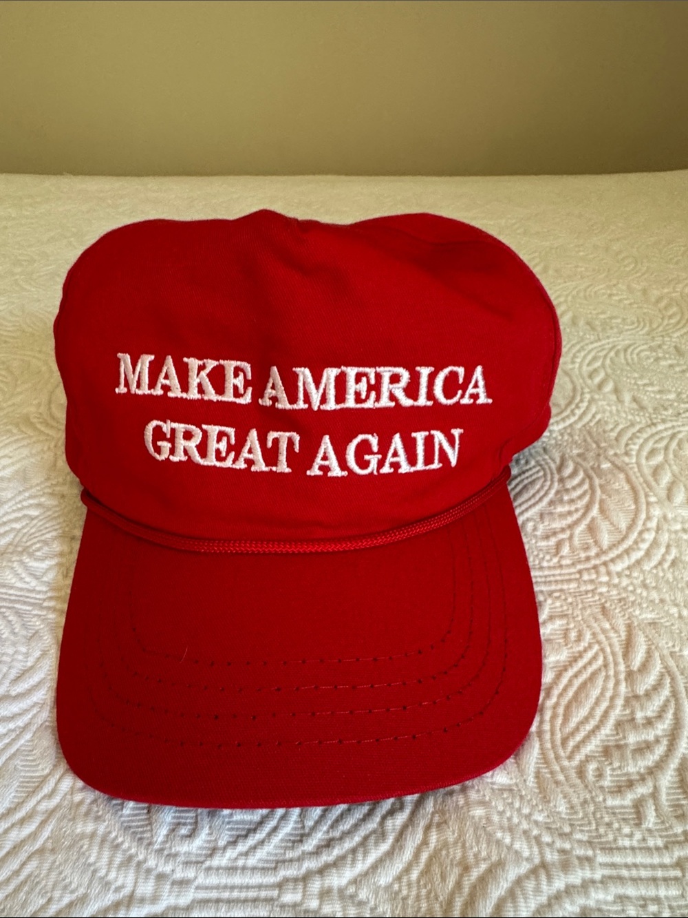 Red Embroidered Make America Great Again Cap